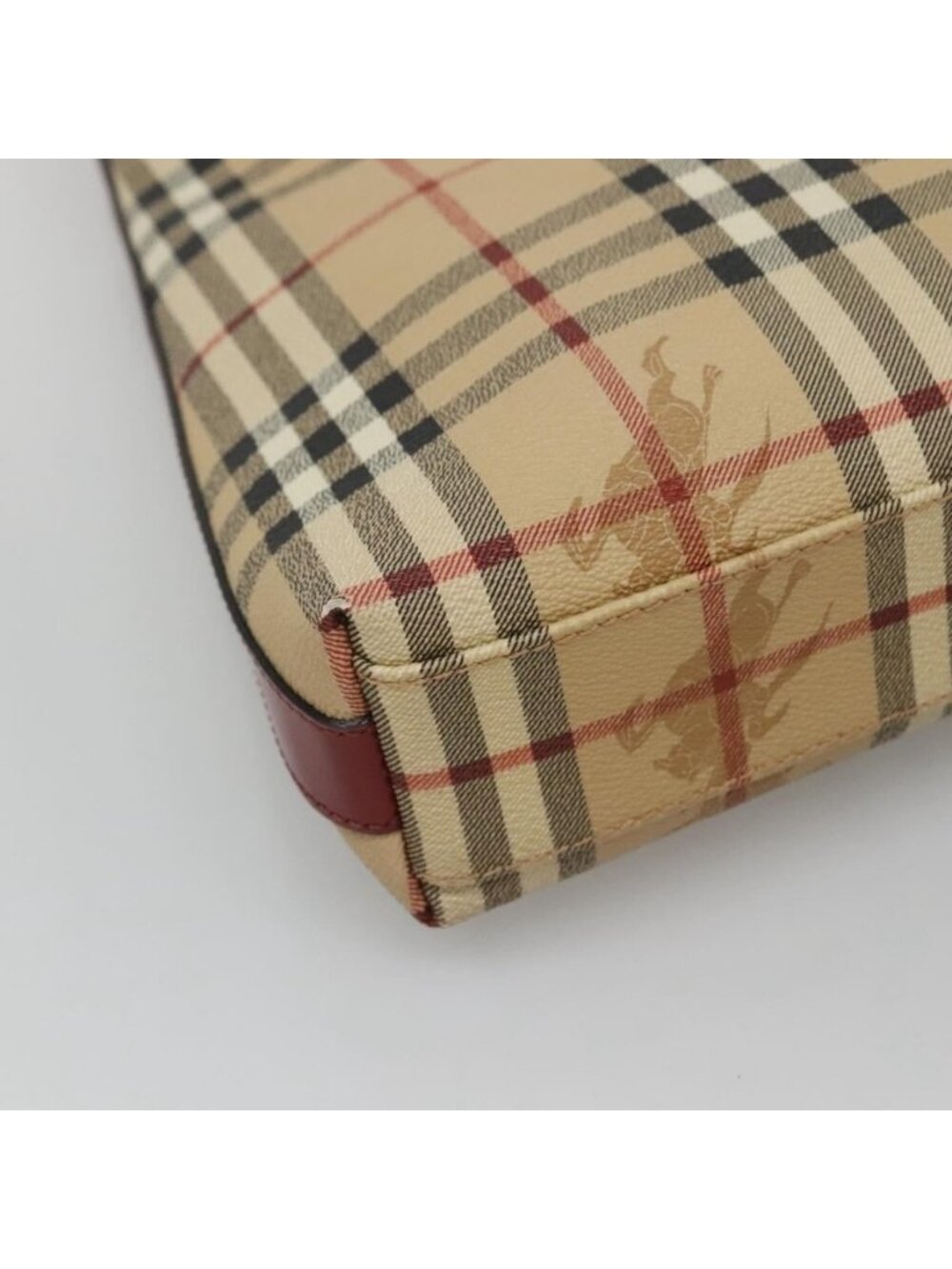 Authentic BURBERRY Nova Check Shoulder Bag PVC Beige Silver - Picture 6 of 16